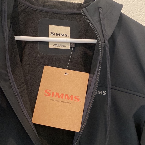 NEW Simms Rogue fleece lined Hoody Raven softshell jacket - Picture 3 of 7